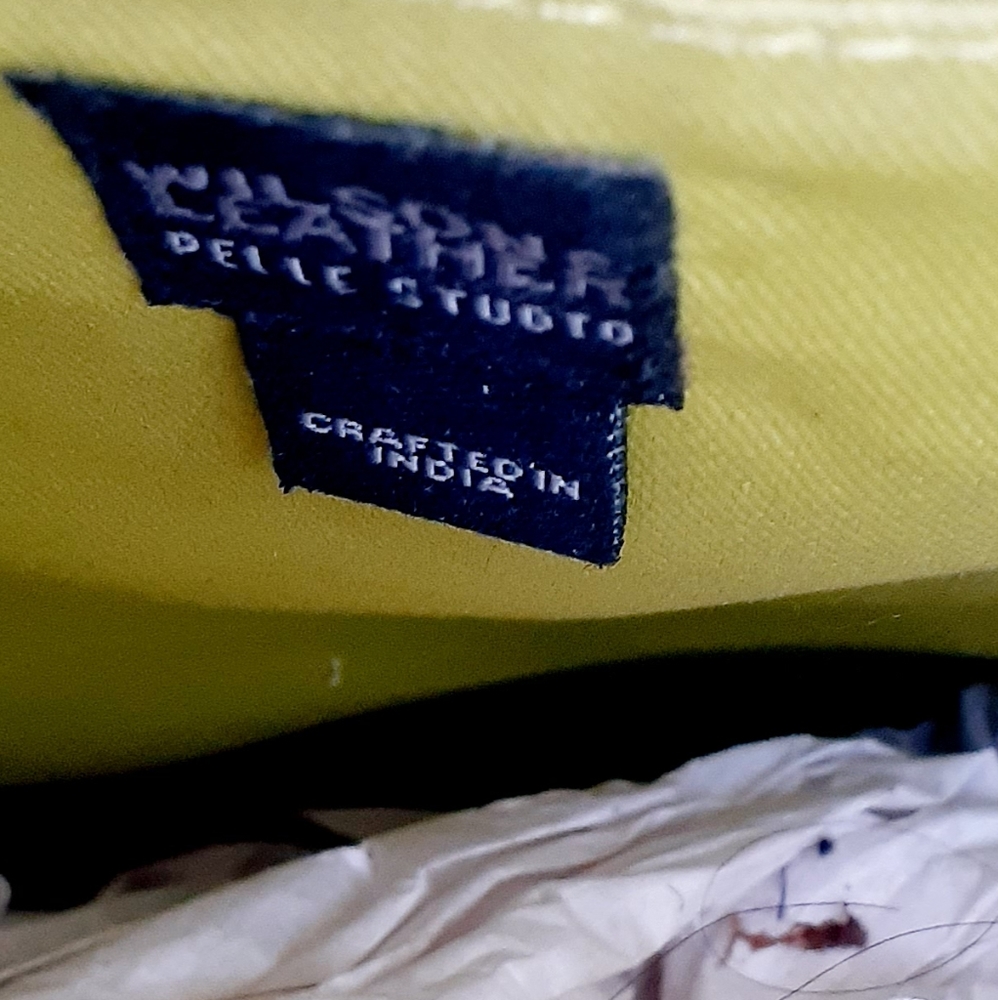 Wilsons Leather lime green Handbag Shoulder Bag dual Strap Handle - Picture 10 of 10